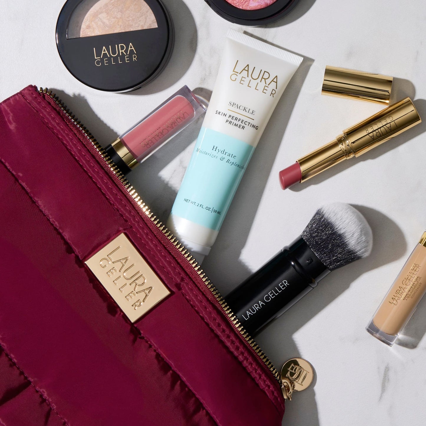 Quilted Makeup Bag with Brush Case